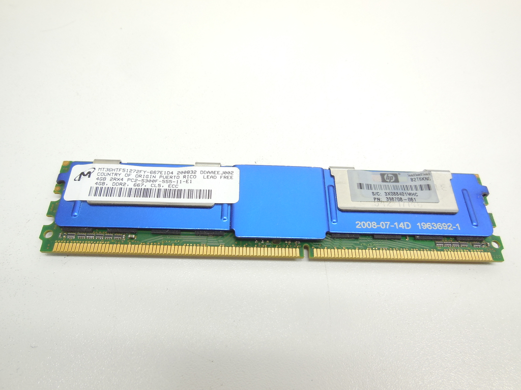 Серверная память FB-DIMM DDR2 4GB Micron MT36HTF51272FY HP P/N: 398708-061 - Pic n 310410