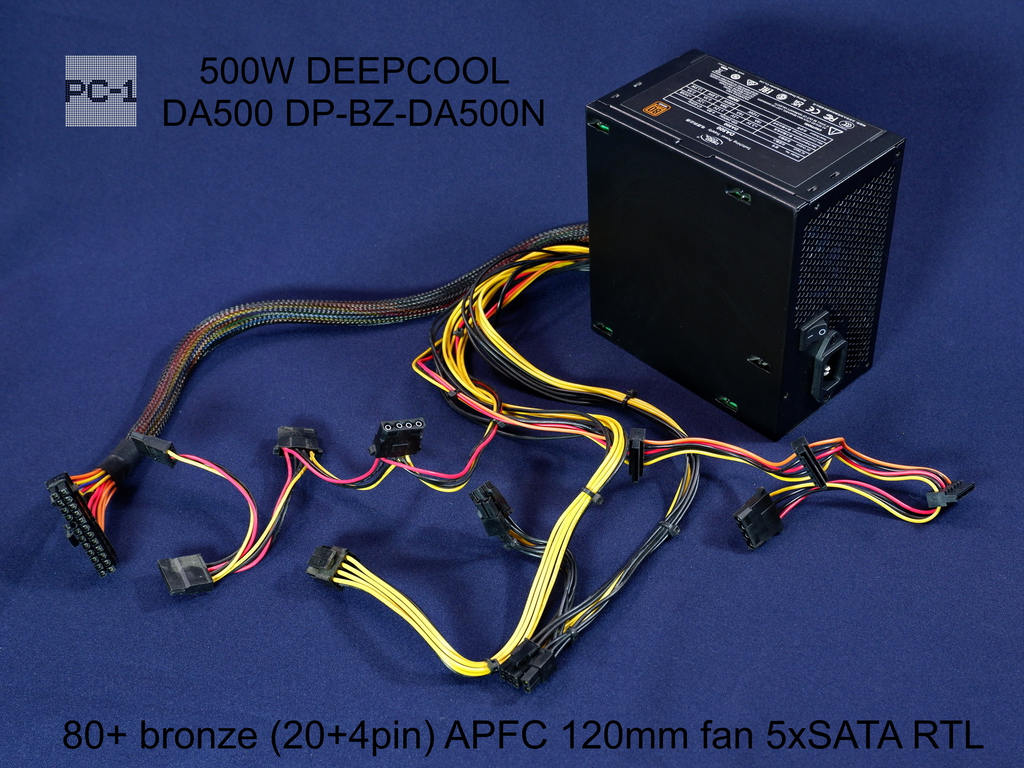 Блок питания ATX 500W DEEPCOOL DA500 DP-BZ-DA500N 80+ bronze (20+4pin) APFC 120mm fan 5xSATA RTL - Pic n 310691